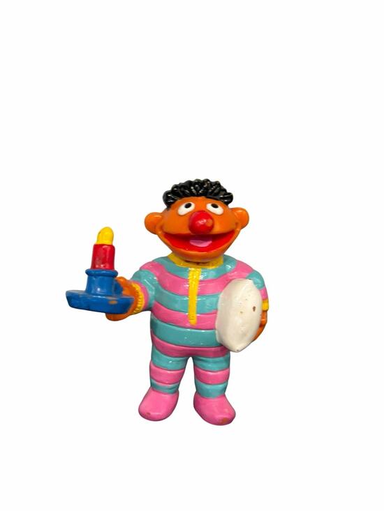 applause Other - Ernie Sesame Street Vintage - Applause PVC Figure - Bed Time Ernie With Pillow